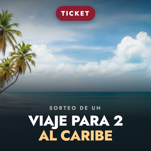 Ticket para el sorteo de un viaje para dos al Caribe
